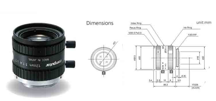 Computar M1214-MP2 Million Vision Industry Camera Lens 12mm C Interface