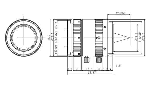 2/3 Computar M2518-MPV Made in Japan Industrial CCTV Lens 3M Pixels Fixed Focus 25MM C-Mount Lenses