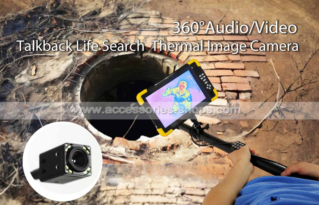 Infrared Thermal Imaging Life Search Camera 360-Deg Audio & Video Life Detector