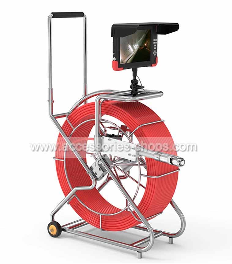Portable 360 PAN Tilt Drain Inspection Camera Device with 100M Push Cable and Recording SD Card
